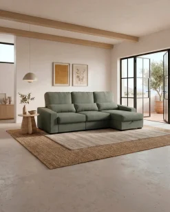 Sofá chaise longue reversível ALABAMA com cama e baú