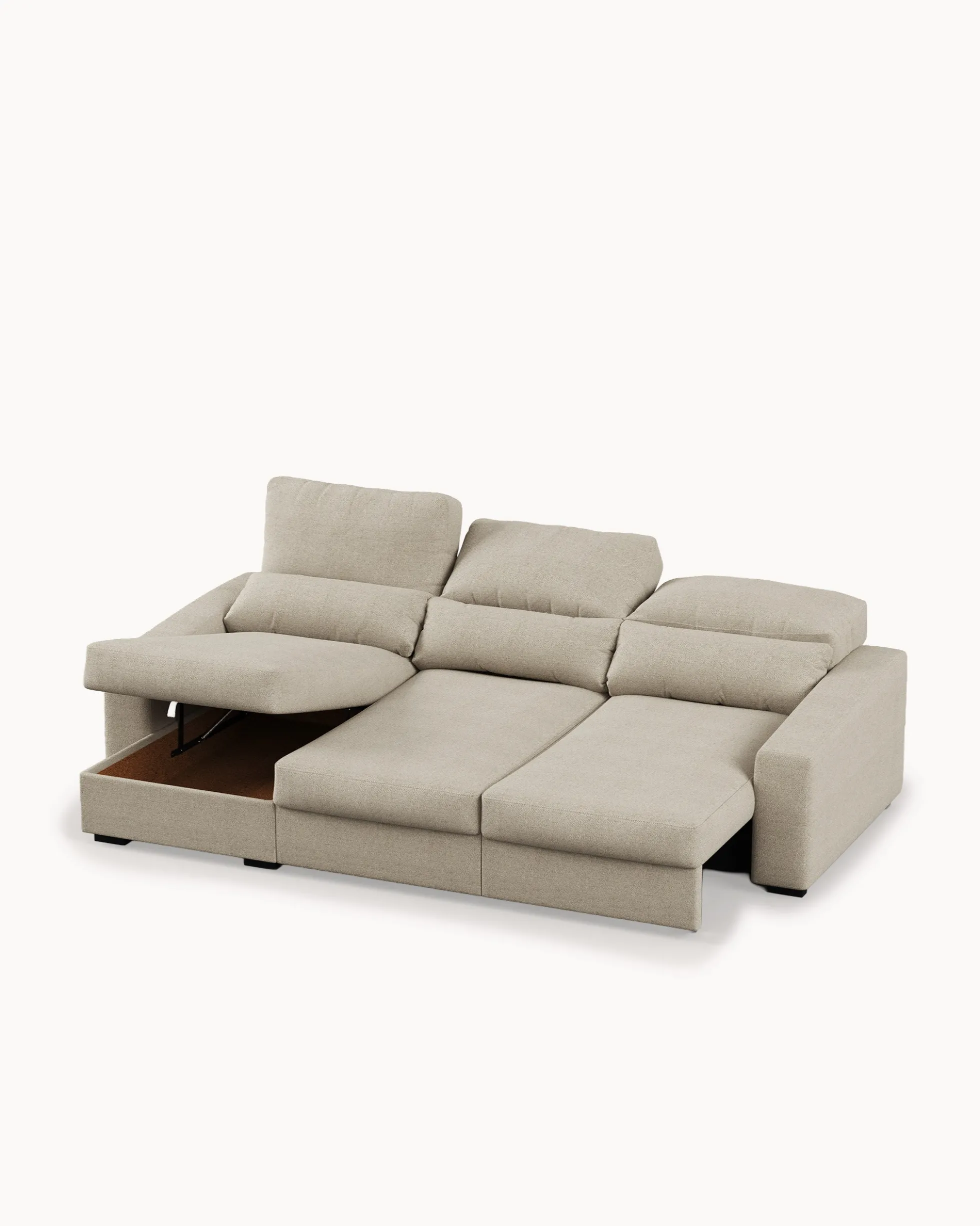 Sofá chaise longue reversível ALABAMA com cama e baú
