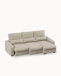 Sofá chaise longue reversível ALABAMA com cama e baú