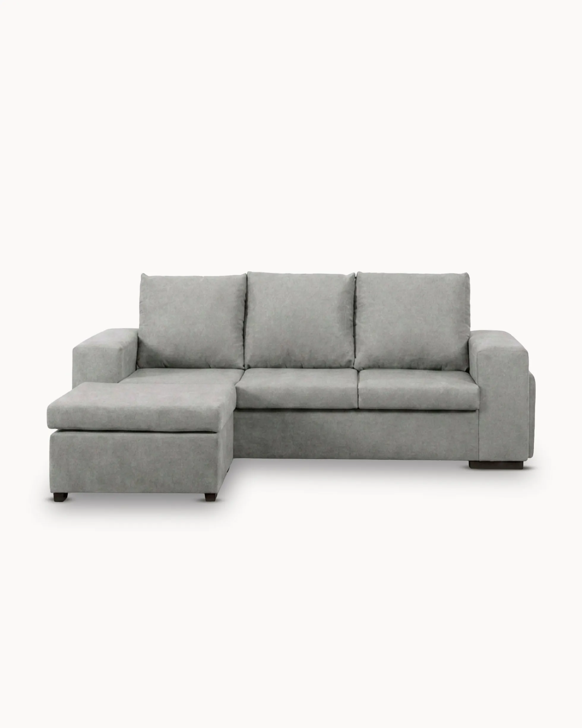 Sofá chaise longue reversível CASTELO com puffs