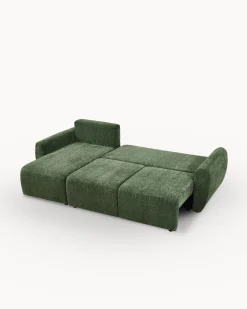 Sofá chaise longue reversível COTTA com cama e baú
