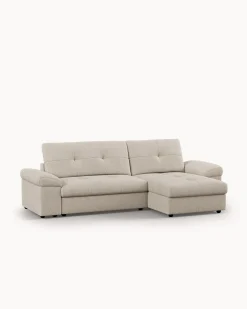 Sofá chaise longue reversível CARLOS com cama e baú