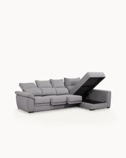Sofá chaise longue reversível SAFIRA com baú