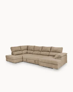 Sofá de canto PARMA com chaise longue e cama