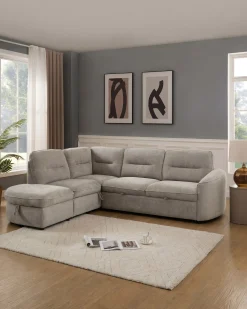 Sofá de canto VIANA com cama e baú