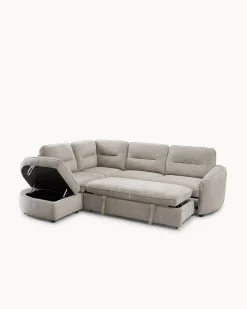 Sofá de canto VIANA com cama e baú