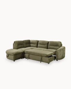 Sofá de canto VIANA com cama e baú