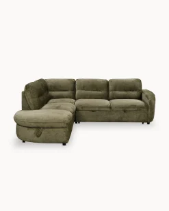 Sofá de canto VIANA com cama e baú