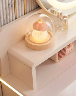 Toucador NEKO com espelho com iluminação LED e puff