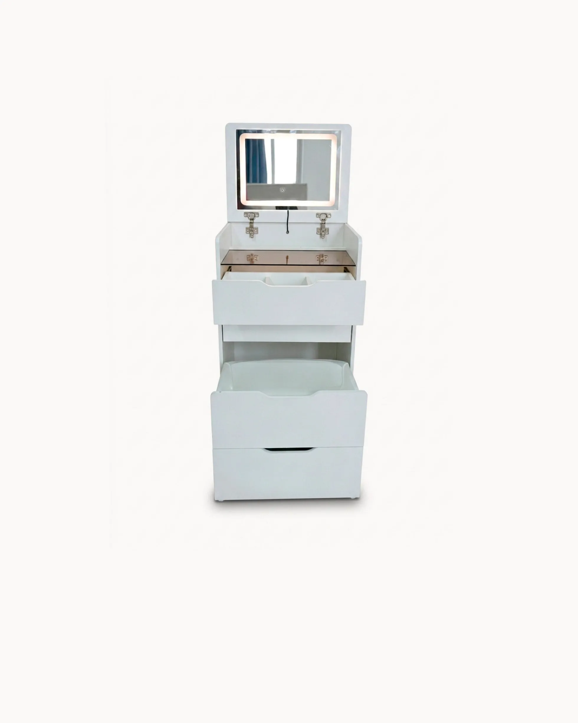 Toucador PRETTY com espelho com iluminação LED e banco
