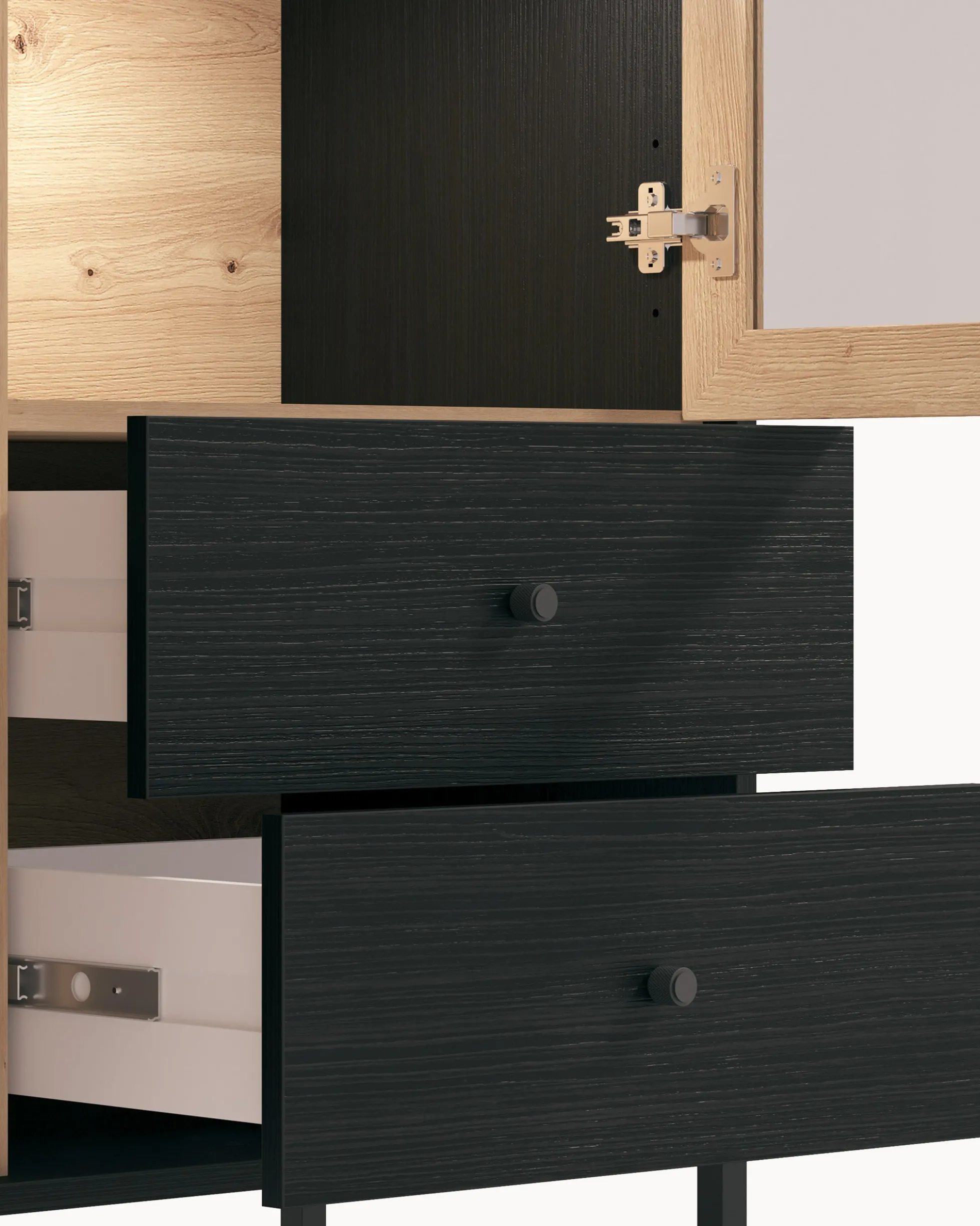 Vitrine CORREZE com 2 portas e 2 gavetas