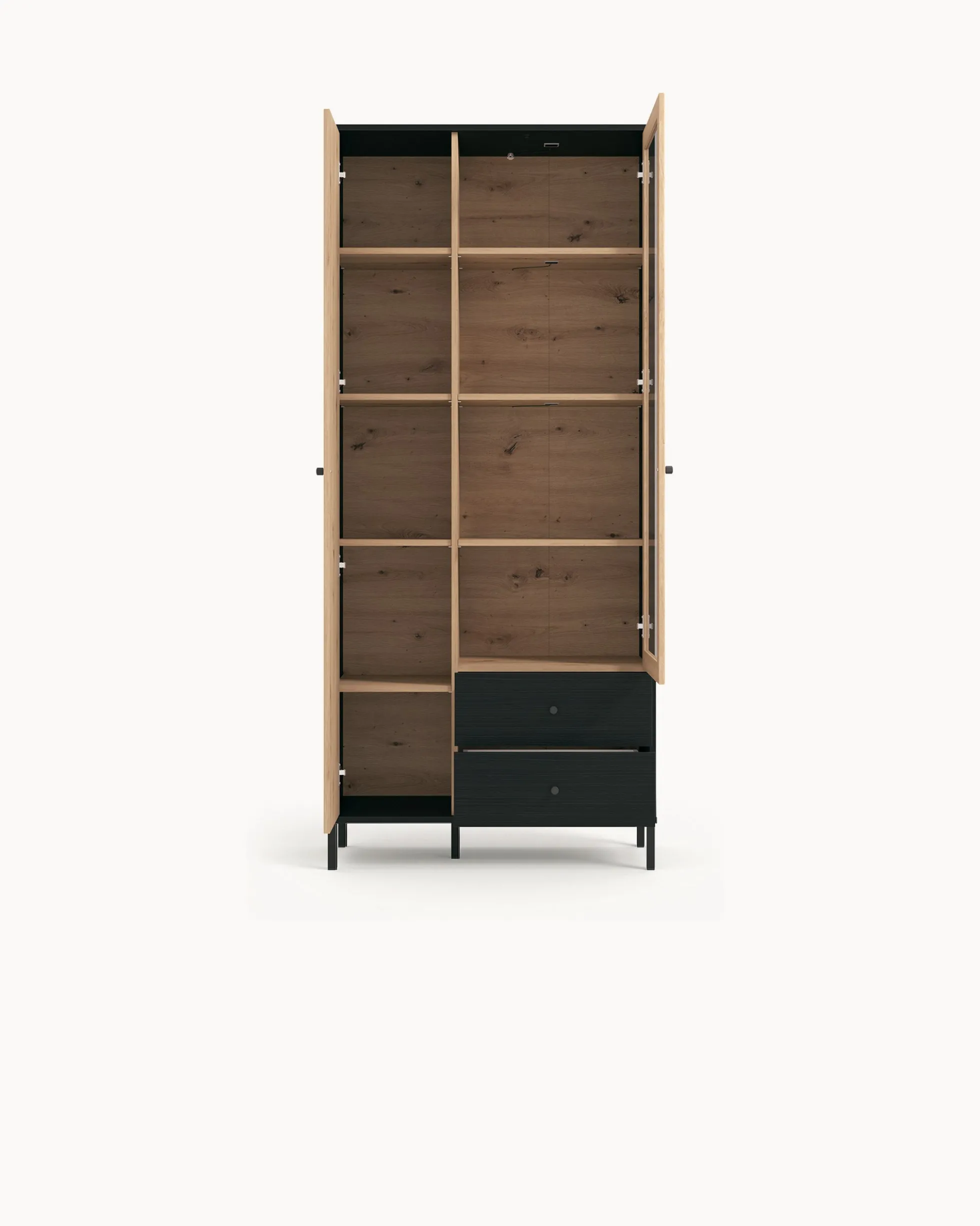 Vitrine CORREZE com 2 portas e 2 gavetas